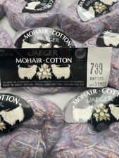 Vintage BNWT 20x25g Jaeger Mohair Cotton Yarn Lilac Pink Mix Knitting Crochet