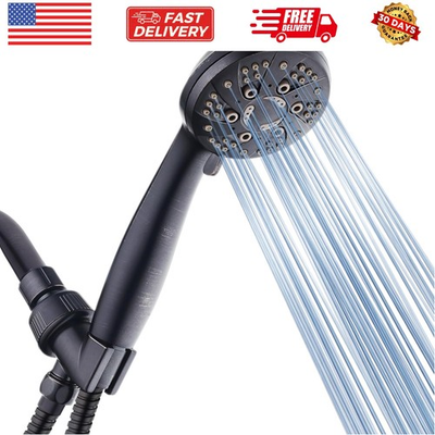 #ad High Pressure 6 Setting Oil Rubbed Bronze Handheld Shower Head with Stainless... $55.48