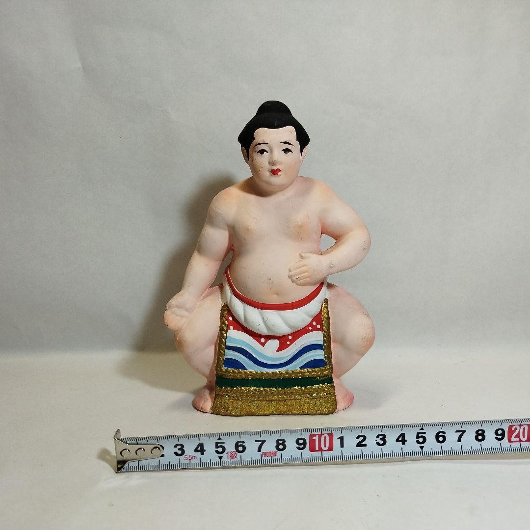 Sumo Wrestler Figurine Showa Retro Sumo Statue Tokoname Interior