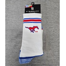 New Southern Methodist University SMU Mustangs Crew Game day Socks Strideline