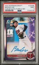2022 Bowman Draft Brooks Lee #CDA-BL 1st Chrome Auto Purple Refractor /250 PSA 9