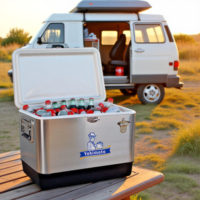 Yakimoto 54Qt RV Adventure Cooler,Heavy-Duty Stainless Steel Ice Chest for Trips