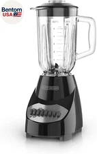 Countertop Blender with 6-Cup Glass Jar, 10-Speed Settings, Black, BL2010BG