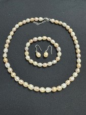8-10mm Multi-Colored Cultured Pearl Jewelry Set, Necklace, Bracelet, Earrings!