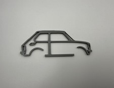 Fiat 126 Maluch Retro Italian Silhouette Art 15cm Wide Grey Plastic Model Car