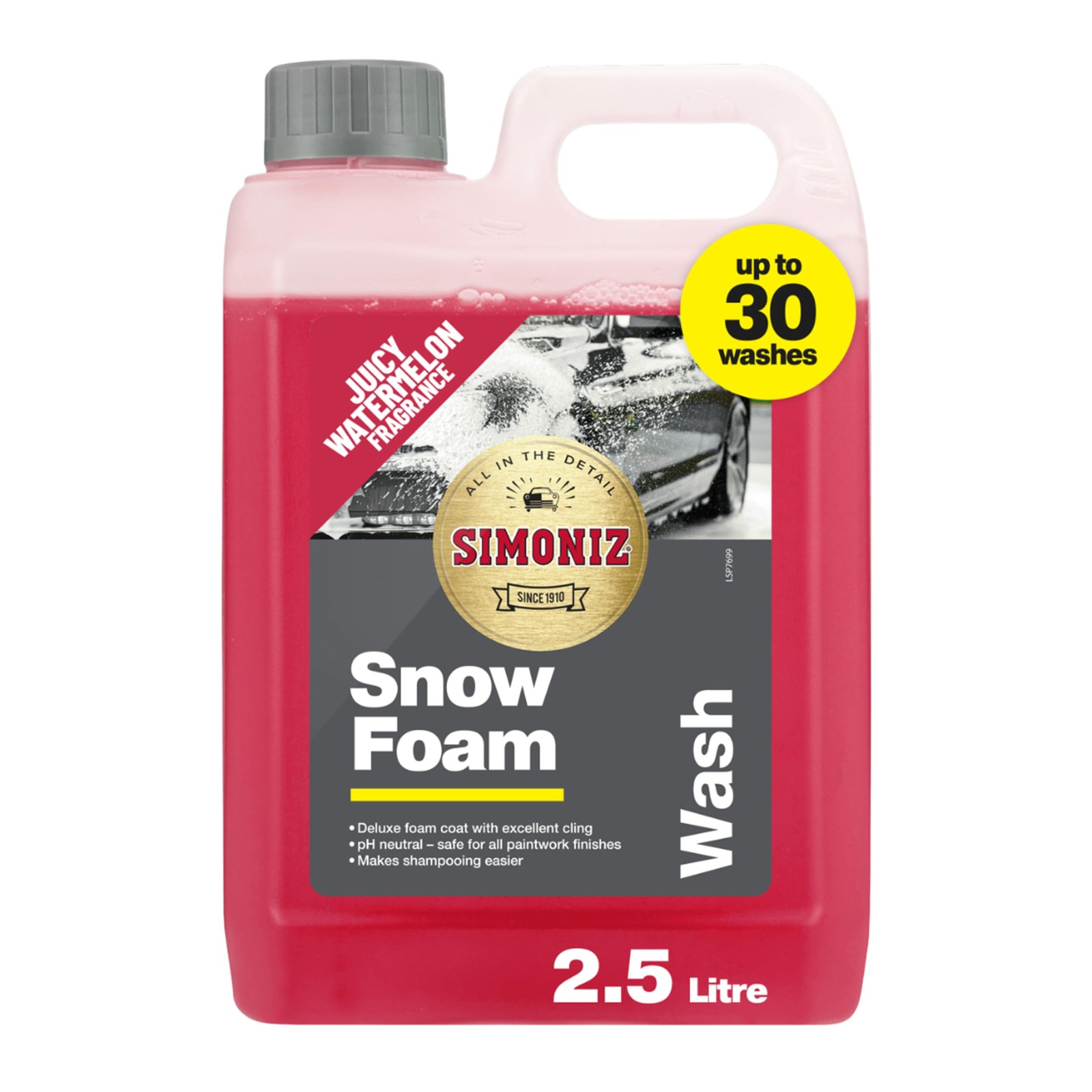Simoniz Concentrated Snow Foam Car Pre-Wash 2.5L. Thick Cling pH Neutral Foam C - Image 7