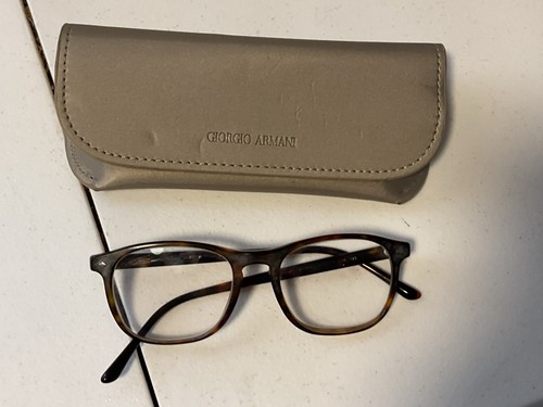 Giorgio Armani Tortoiseshell Brown Rectangle Full Rim Eyeglasses frame only