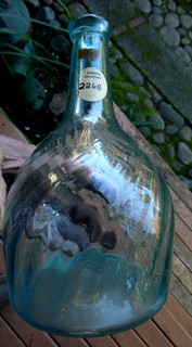 Early Pontiled Patterned Swirled Ribbing aqua Gass bottle Charlie Gardner Coll.