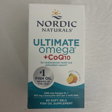 Nordic Naturals Ultimate Omega  CoQ10 Lemon Fish Oil Supplement 60 Softgels