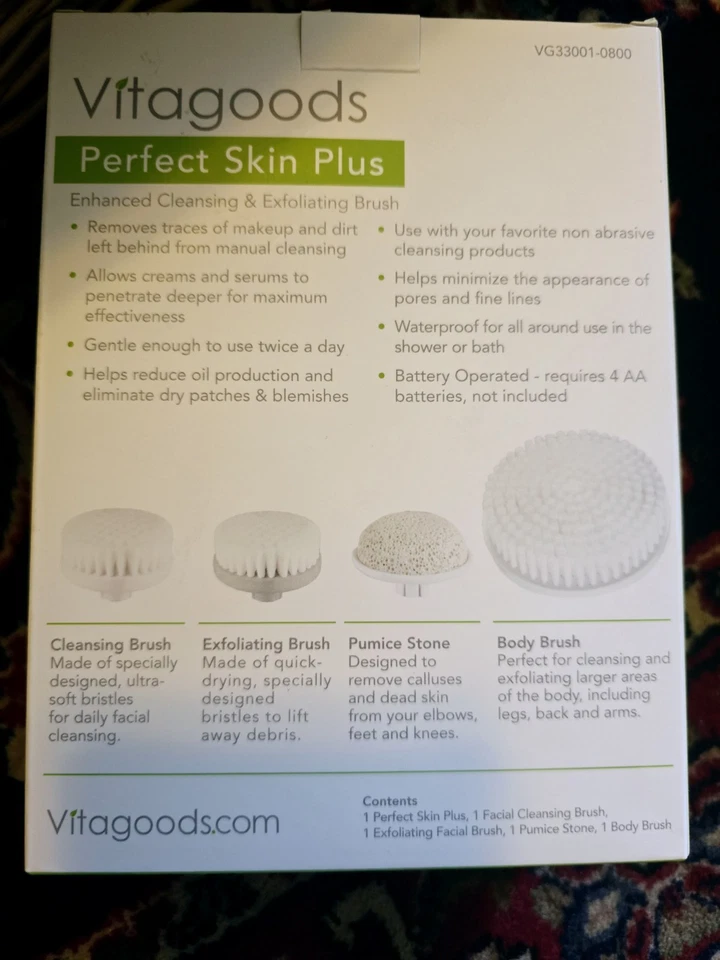 2 cepillos limpiadores y exfoliantes Vitagoods Perfect Skin Plus Foto 3 de 3