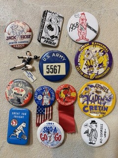 Lotto di 13 bottoni vintage anni '50 e '60 spilla posteriore San Paolo inverno carnevale altro