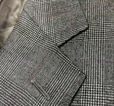 RECENT Ermenegildo Zegna Brown Grey Glen Plaid 15 milmil 15 Wool Sport Coat 44 L