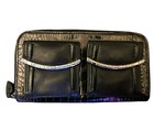 Retired Brighton Venezia Black Leather Zip Wallet, Double Front Pouches Leather — photo 1