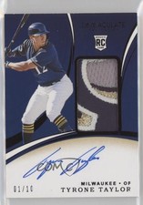 2020 Panini Immaculate Rookie Black 1/10 Tyrone Taylor #110 Patch Auto 12mg