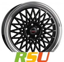4x Borbet B black rim polished 7x17" ET30 LK4 100 ML 64 Alufelgen 17 Zoll