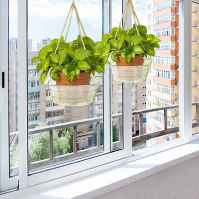 Set of 12 8 Inch Hanging Plant Drip Trays for Soil and Water Protection