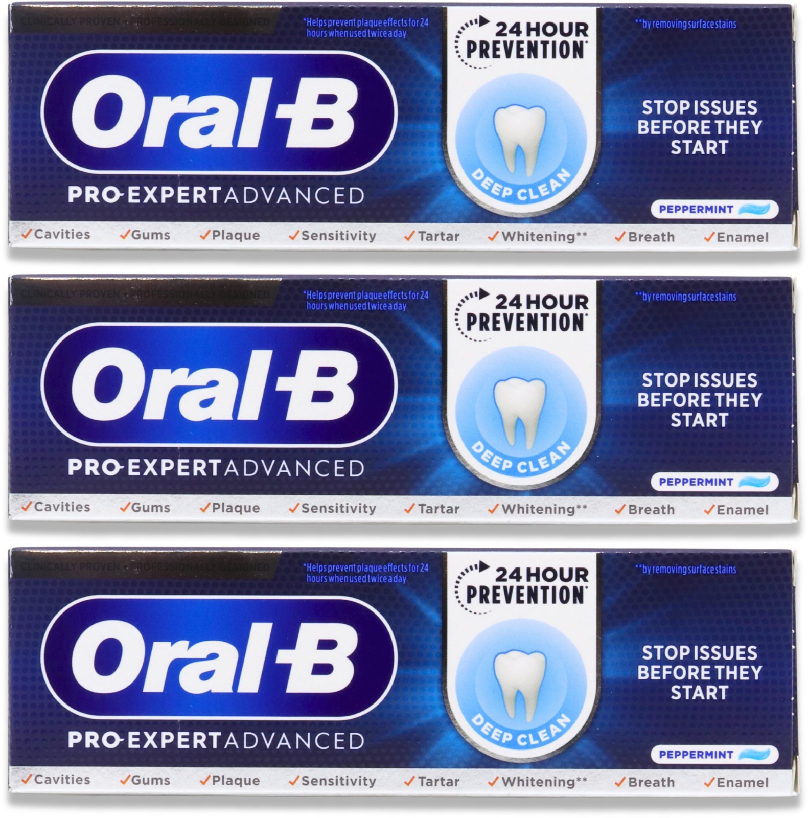 3 x 75ml Oral B Pro-Expert Advanced Toothpaste DEEP CLEAN Peppermint- FREE POST - Image 12