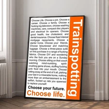 Trainspotting Movie Choose Life Quote Poster Wall Art