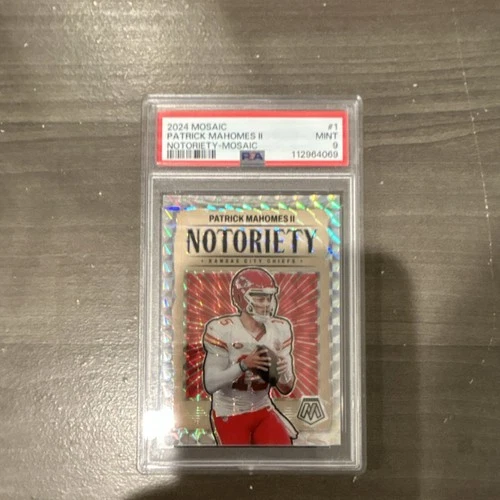 2024 Panini Mosaic Notoriety Patrick Mahomes II #1 Mosaic Prizm PSA 9 Chiefs