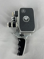 Bolex Movie Camera Kern Paillard Triple Lens with Pistol Grip Handle
