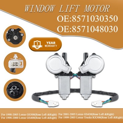 2X Window Motors For Lexus 98-05 GS300 98-00 GS400 01-05 GS430 99-03 RX300 Rear