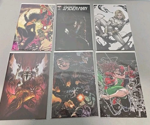 Lot Of 6 Amazing Spider-Man Comics #10 Mico Suayan Virgin Variants Venom Widow
