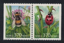 Norway Bumblebee Ladybird Insects Pair 1997 MNH SG#1277-1278