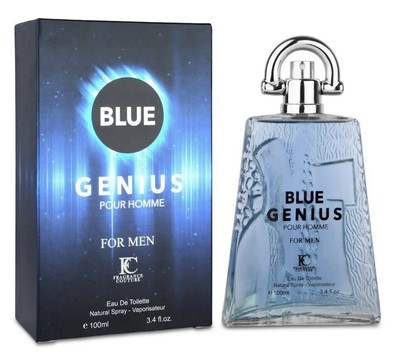 ''Blue Genius'' Men's Cologne 3.4 oz. Natural Spray Parfum by Fragrance Couture