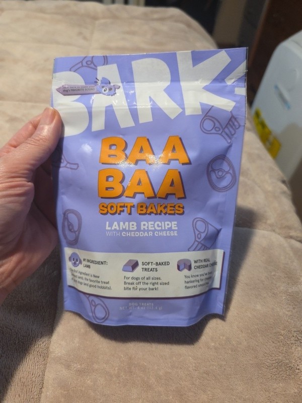 Bark BAA BAA Soft Bakes LAMB recipe with cheddar cheese dog treats 4 oz NEW