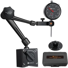Neoteck 0-1"/0.001" Dial Indicator and Magnetic Base Set with Storage Case, Dial