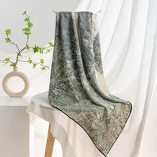 70% Cashmere 30% Silk Scarf Shawl Bandana 53'' rainforest Print Neckerchief Wrap