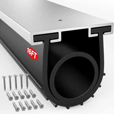 Jin&Bao Garage Door Bottom Seal with Pre-drilled Aluminum Track Retainer Base Ki