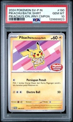 Pokemon Indonesian Journey Pink Pikachu Batik Shirt #190 PSA 10 | eBay