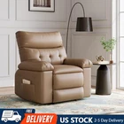 PU Leather Oversized Manual Recliner Chairs with 1.5X Sponge 22" Seat Width