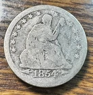 1854 Arrows Liberty Seated Quarter Nice Original Good CHRC