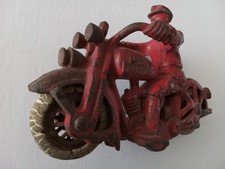 Vintage Hubley 1930s Cast Iron Harley Davidson Motorcycle W/ Rider FREE SHIPPING