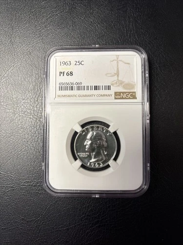 1963 Proof Washington Quarter certified PF 68 by NGC!
