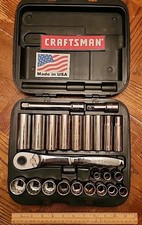 Craftsman 1/2" Full Polish Ratchet Socket Set 24 Piece SAE Deep (Made In USA)