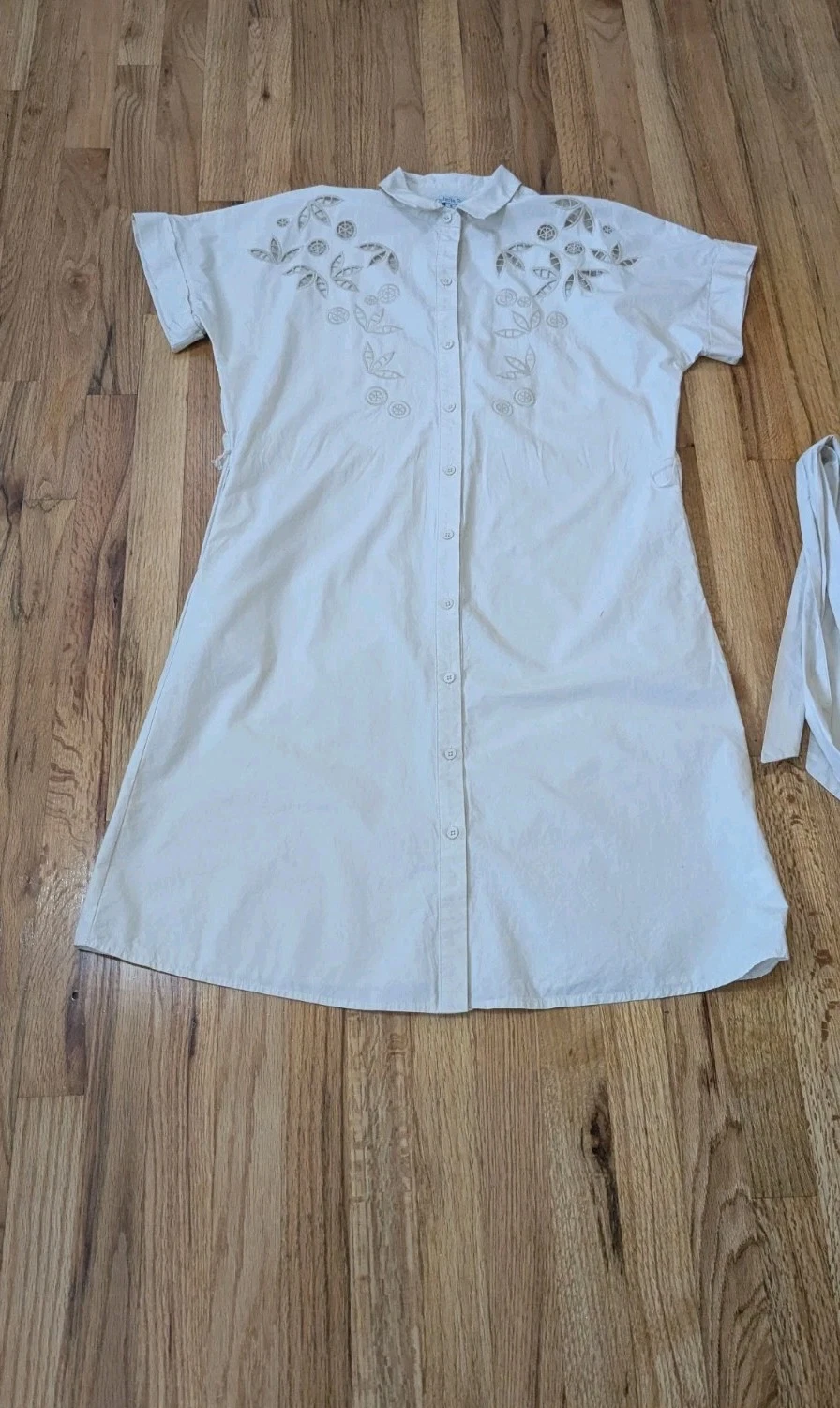 VETEMENTS Ophelia roe abito donna marrone abbottonato maniche corte con cintura taglia S