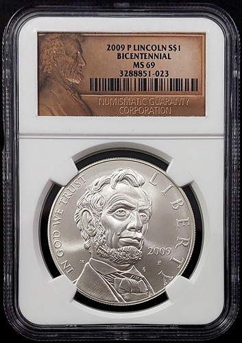 2009 P Lincoln Commemorative Silver Dollar graded MS 69 by NGC!