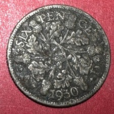 1930 British King George V SILVER Sixpence! Old British Coin!