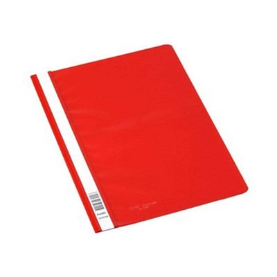 Bantex A4 Flat File with Clear Cover Coloured Spine Premium High Cover Red