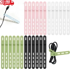 24 Pack Silicone Cable Ties Reusable Adjustable – Washable Cable Straps with Loc