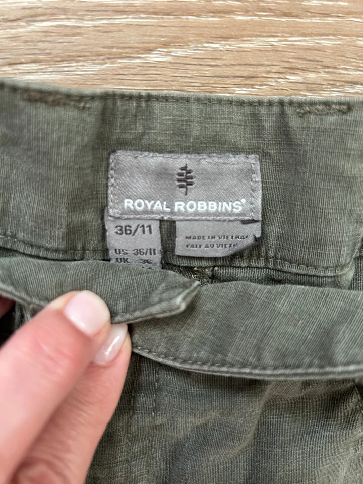 Pantalones Cortos Royal Robbins Para Hombre 36 Carga Exterior Senderismo Camping Informal Verde Foto 2 de 4