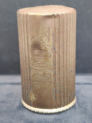 Antique 1929 Lucretia Vanderbilt ''Concentrated Perfume'' Engraved Metal Case 