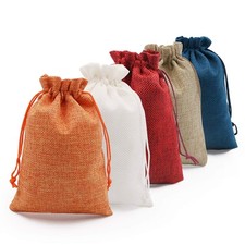 20 Pcs 5x7 Inch Burlap Gift Bags with Drawstring Jewelry Bags for Wedding