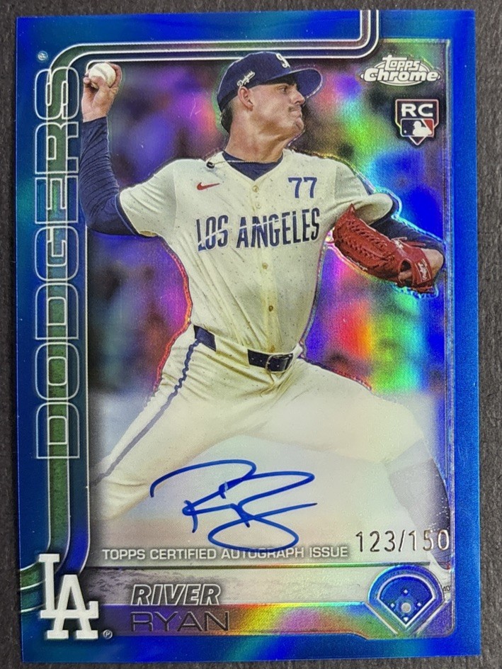 2025 Topps Chrome River Ryan #RA-RR Blue Refractor Rookie Auto /150 Color Match
