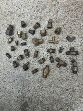 Brass Threaded Pipe Fittings Lot NPT-to-NPT Mixed Sizes Adapters Tees Elbows