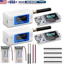2Sets Heltec 915MHz LoRa V3 Board ESP32 + IPEX Antenna + Meshtastic Case+Battery