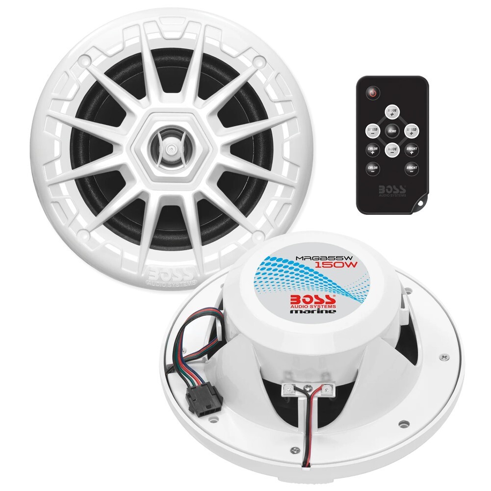 Coppia Altoparlanti Barca 133mm Boss MRGB55W 2 Vie con Telecomando